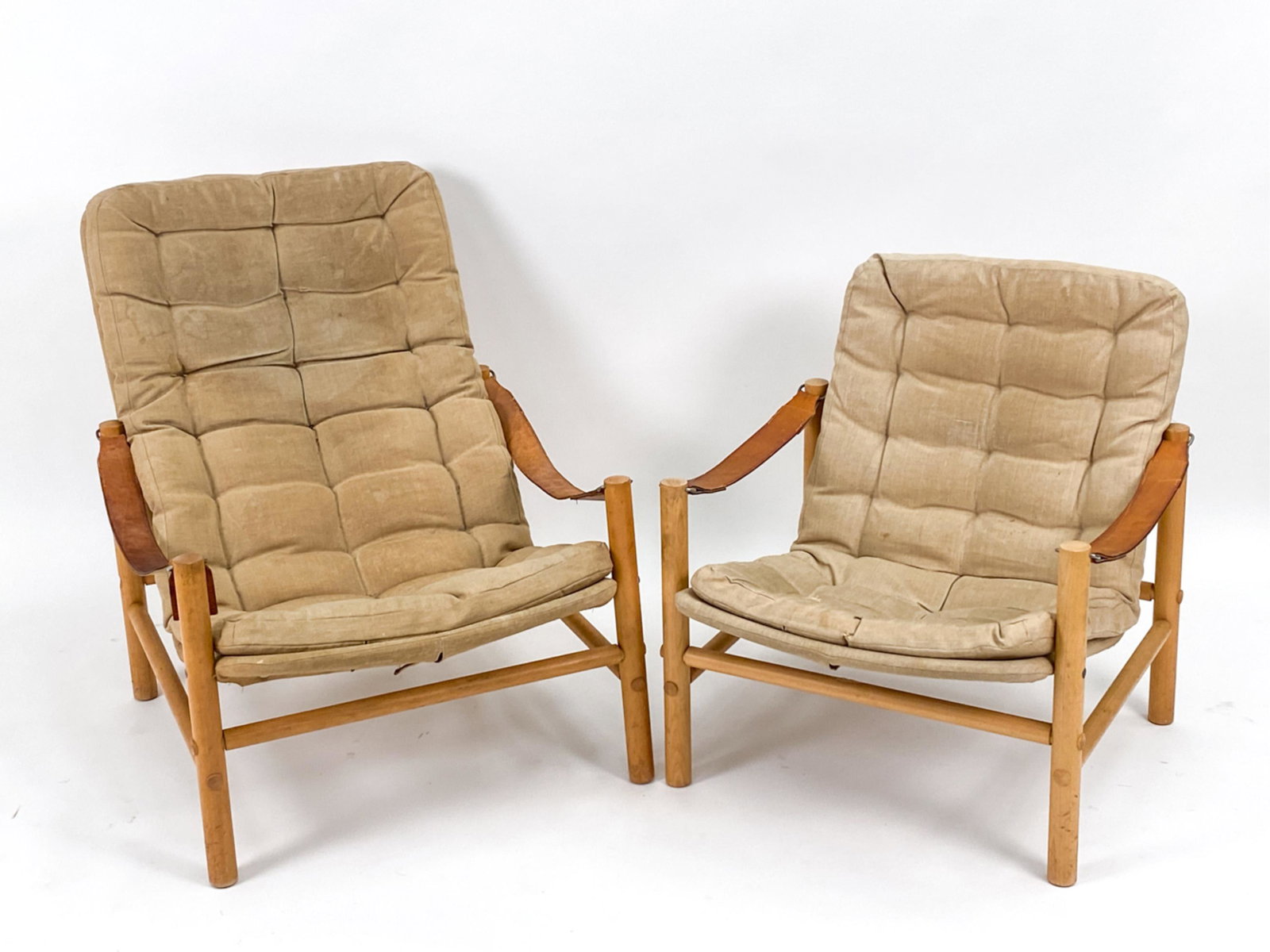 (2) MANNER OF ERIK WORTZ MID-CENTURY SAFARI CHAIRS (1 of 20)