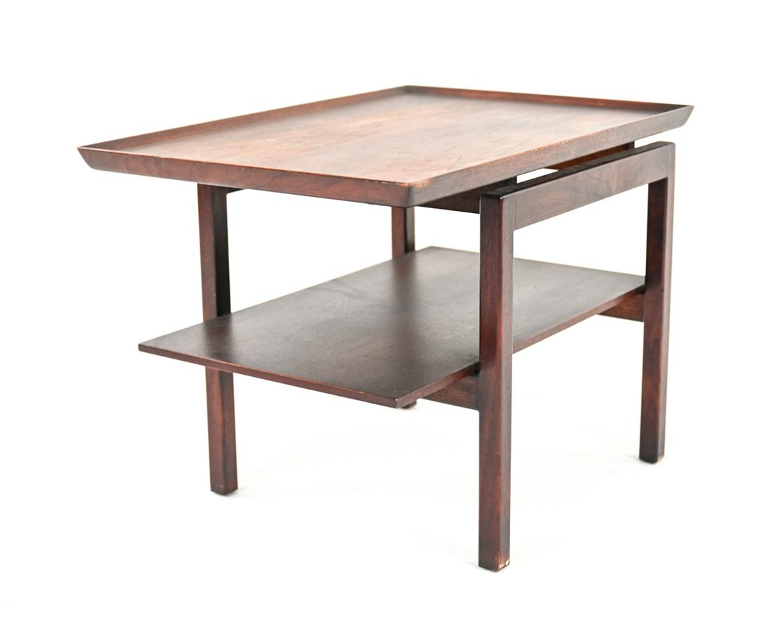 MID-CENTURY JENS RISOM WALNUT T-408 END TABLE (1 of 12)