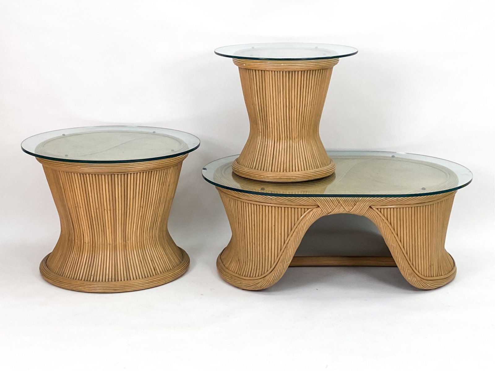(3) FICKS REED BAMBOO TABLE SUITE (1 of 19)