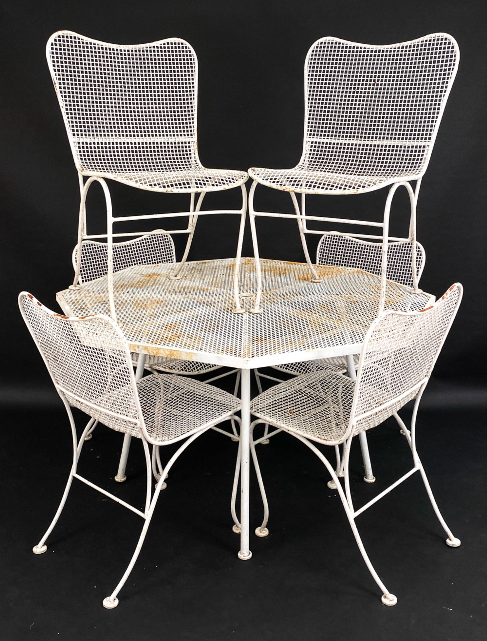 (6) OUTDOOR CHAIRS & RUSSELL WOODARD DINING TABLE (1 of 16)