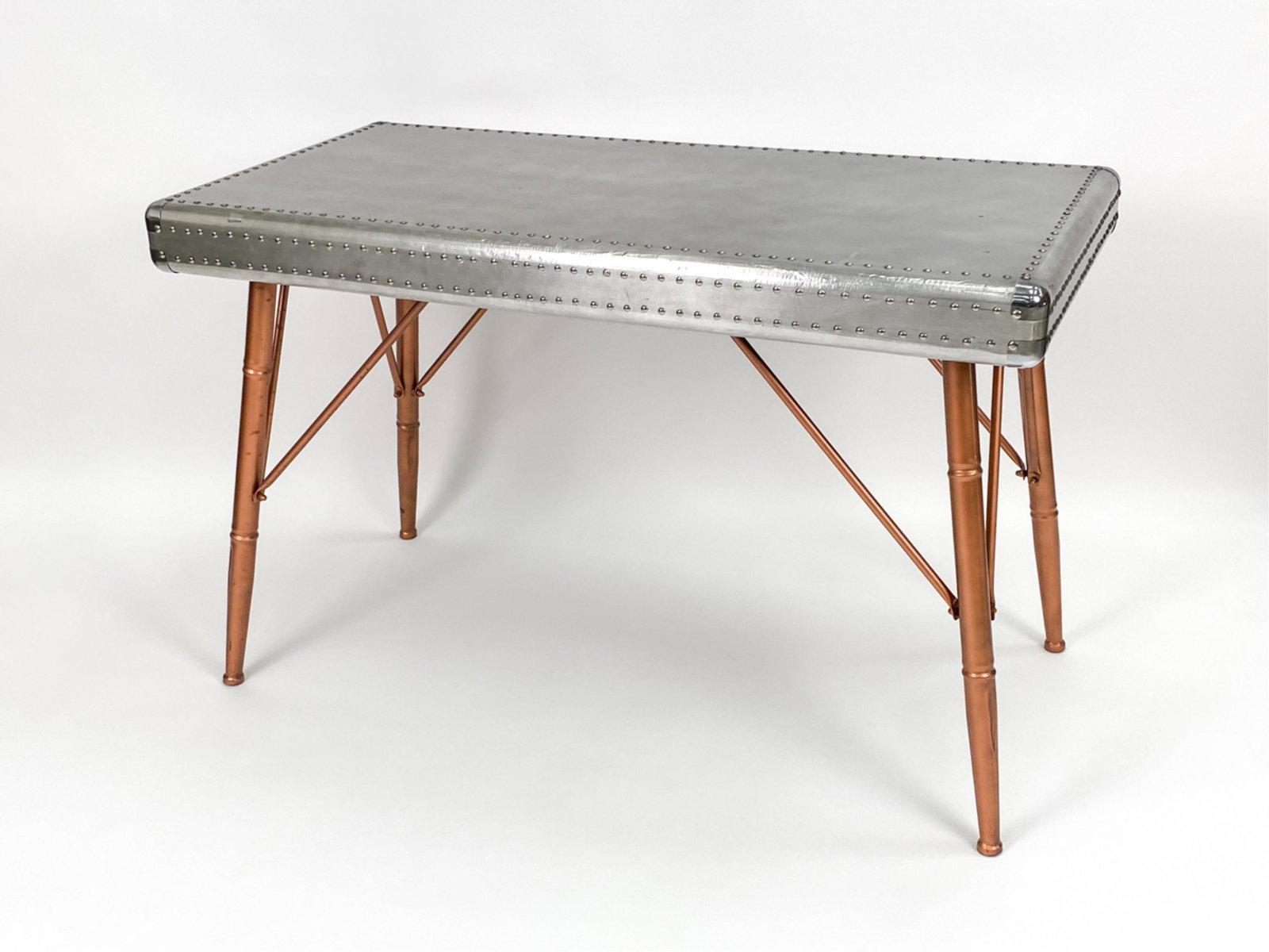 INDUSTRIAL-STYLE RIVETED ALUMINUM TABLE OR DESK (1 of 13)
