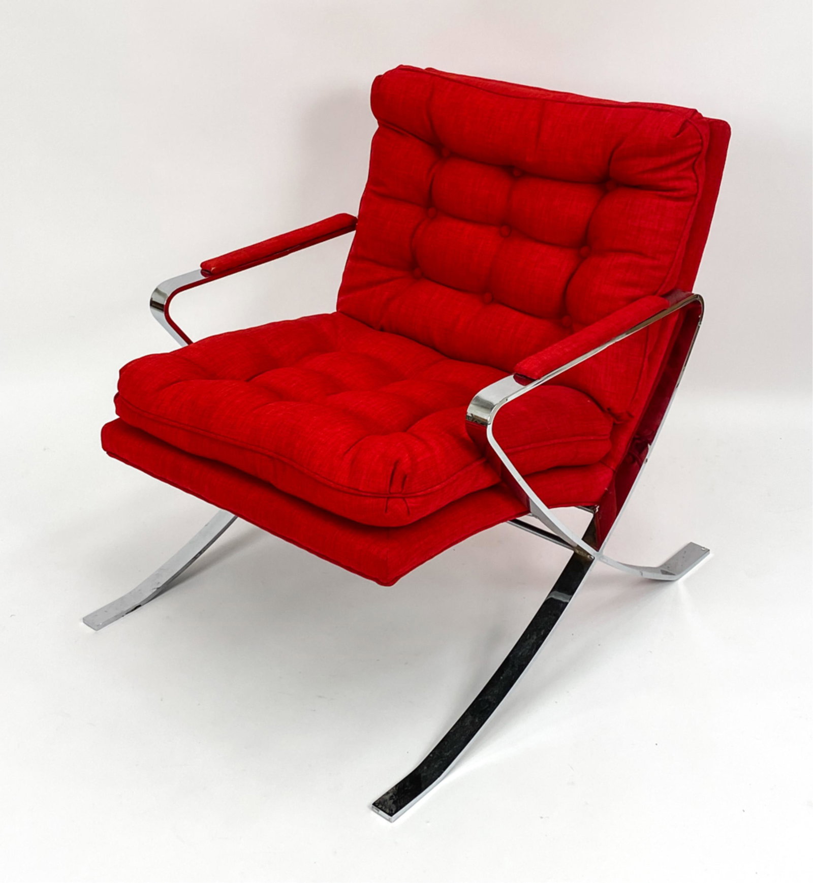 MODERNIST FLAT BAR CHROME LOUNGE CHAIR (1 of 11)