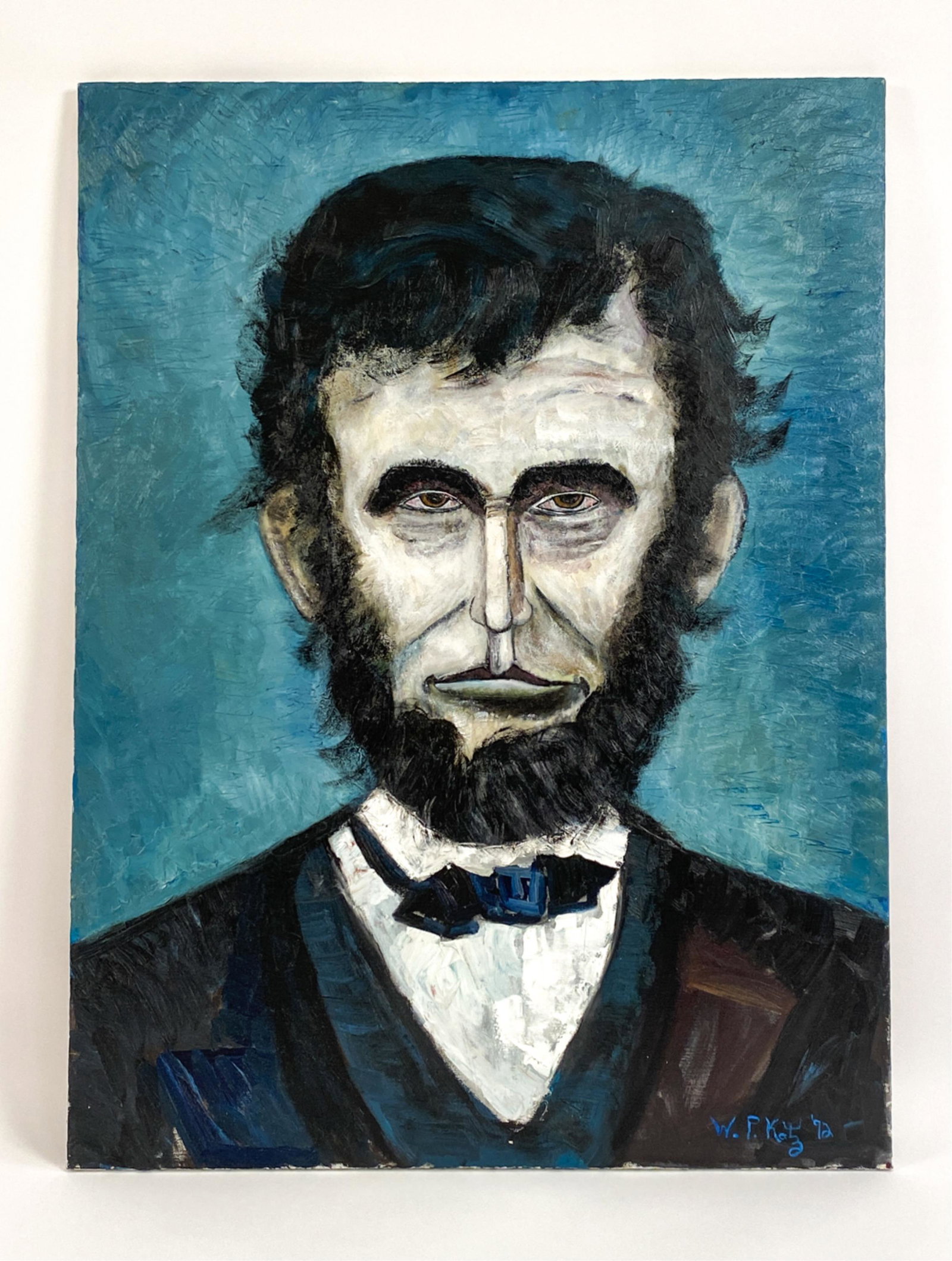 WILLIAM P. KATZ, NY (1926-2003) O/C LINCOLN (1 of 9)