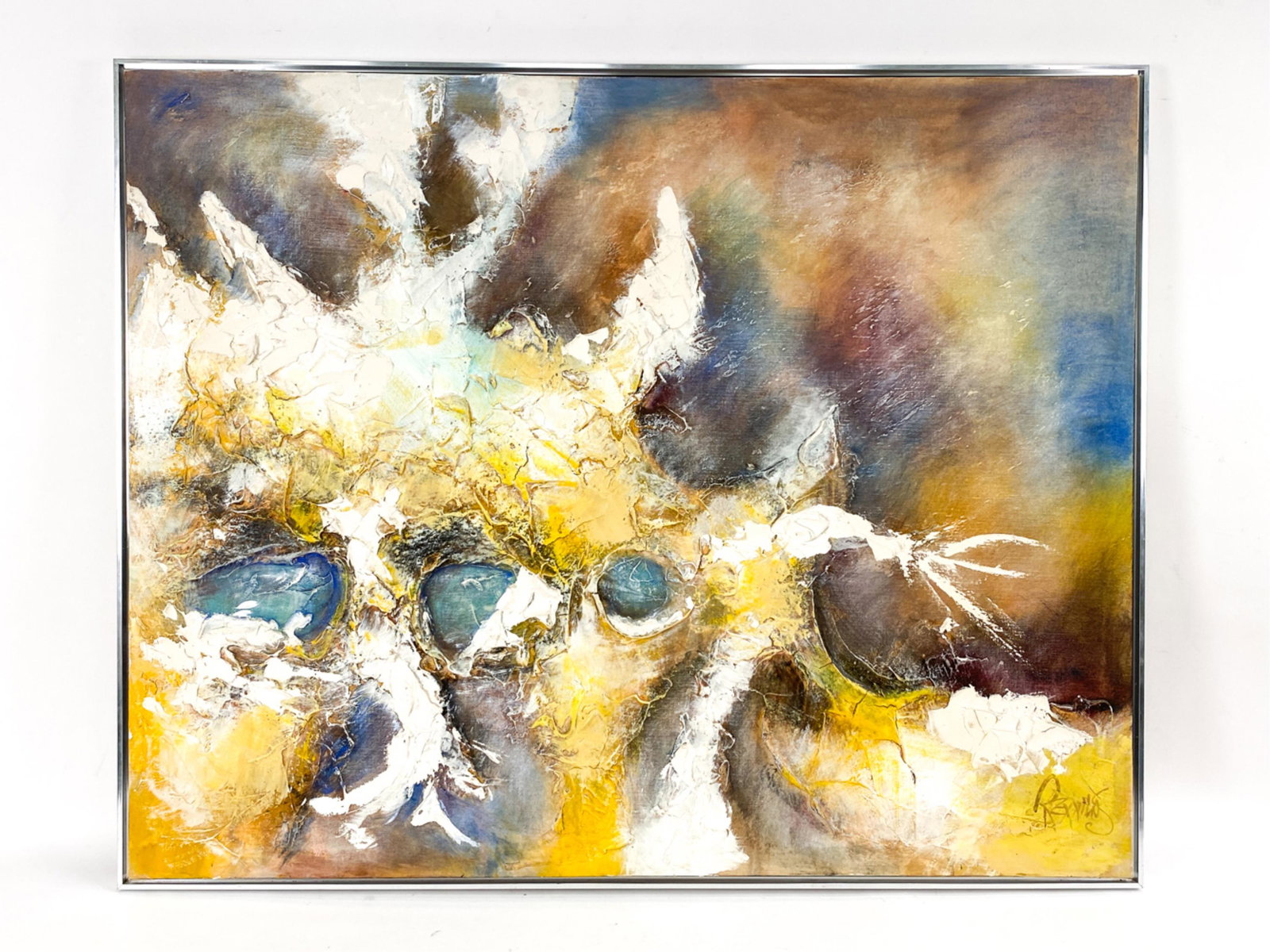 LARGE MID-CENTURY LEE REYNOLDS TEXTURED ABSTRACT (1 of 11)