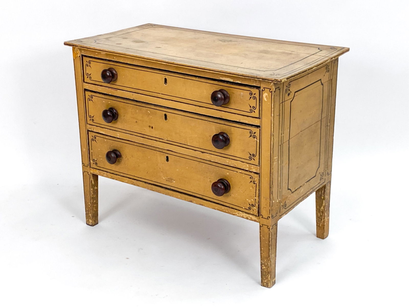 ANTIQUE PAINT-DECORATED CHEST OF DRAWERS (1 of 20)