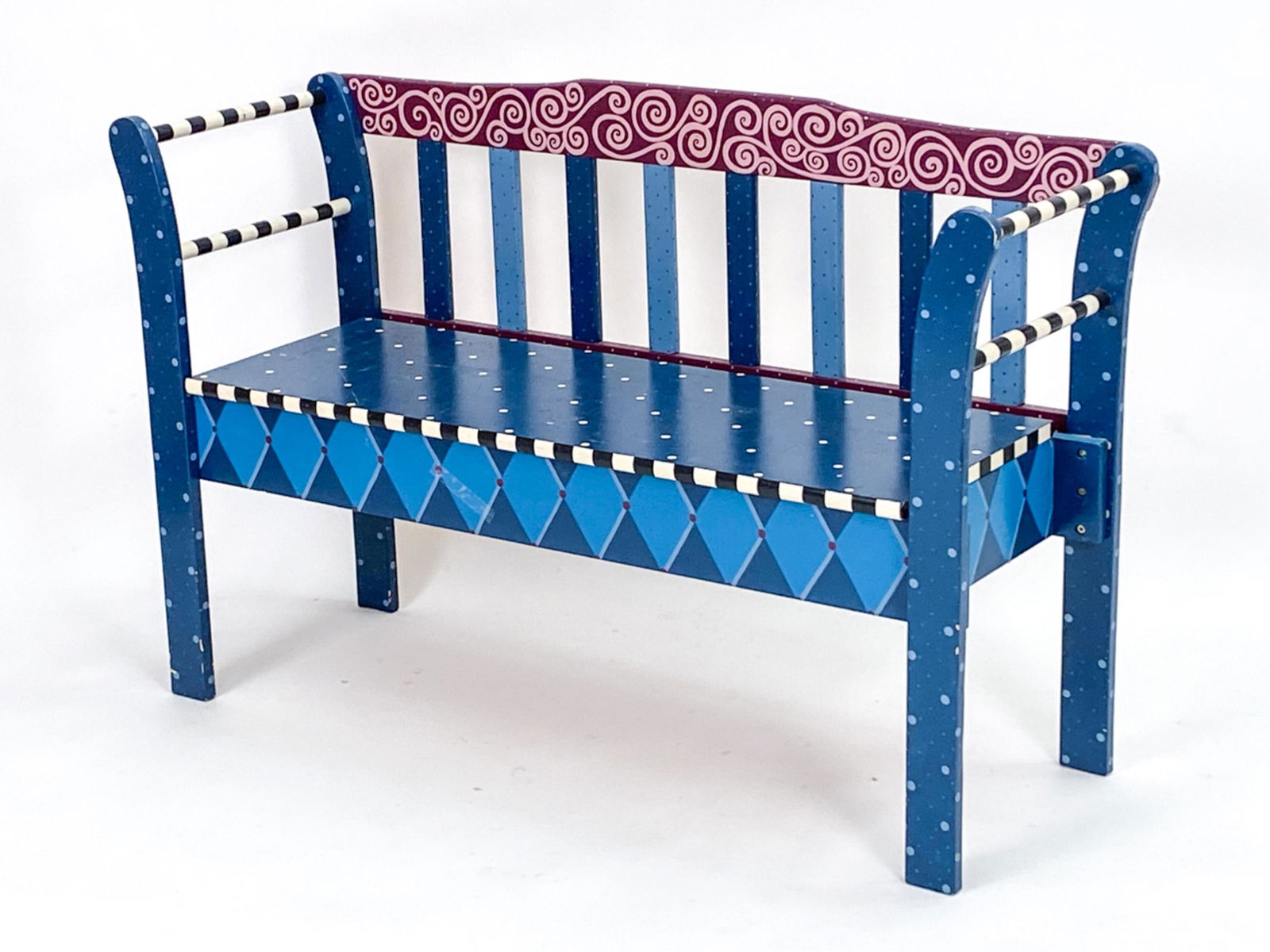 MAD TEA PARTY WHIMSICAL PAINTED STORAGE BENCH (1 of 16)