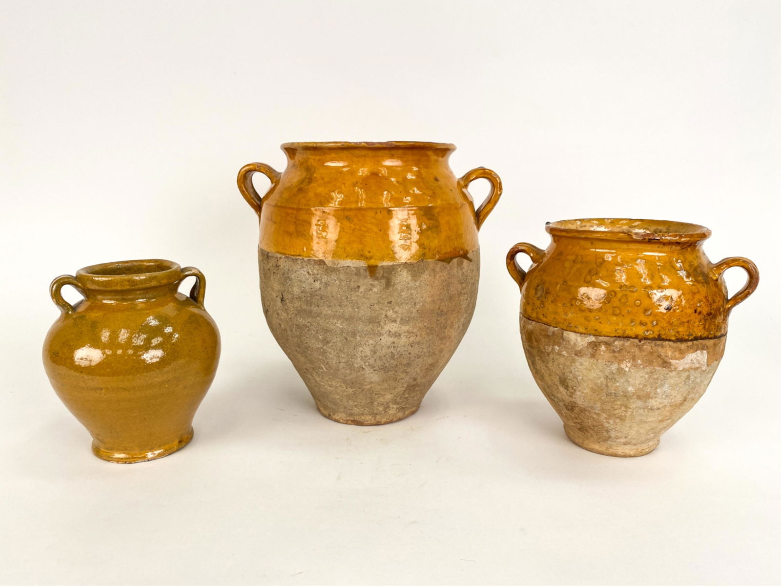 (3) FRENCH ANTIQUE EARLY 19TH C. CONFIT POTS (1 of 20)