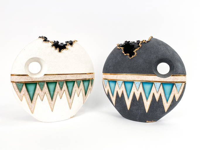 (2) Sharon Penn Southwest Pottery Vases