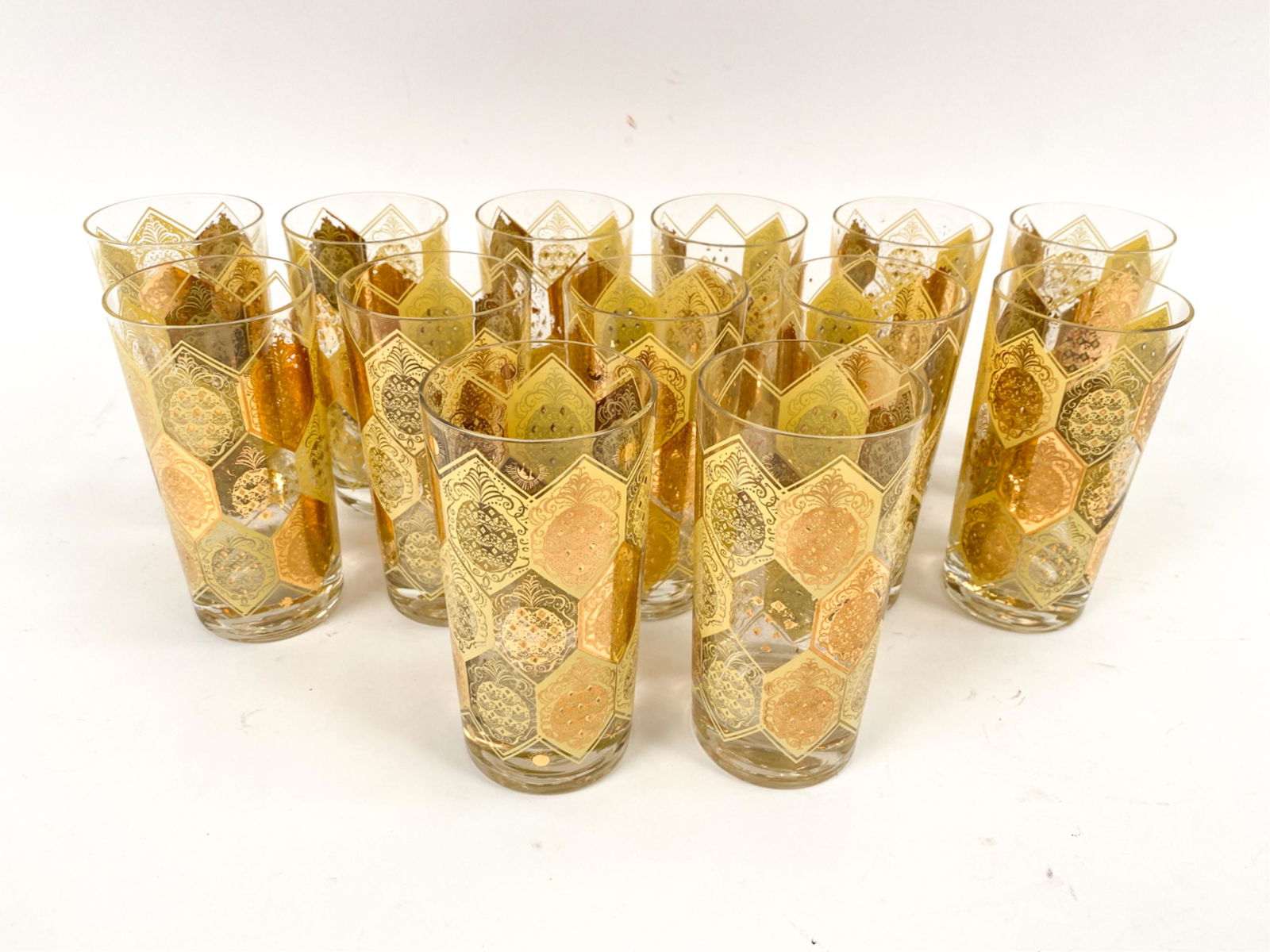 (12) MID-CENTURY CERA GILT HIGHBALL GLASSES (1 of 7)