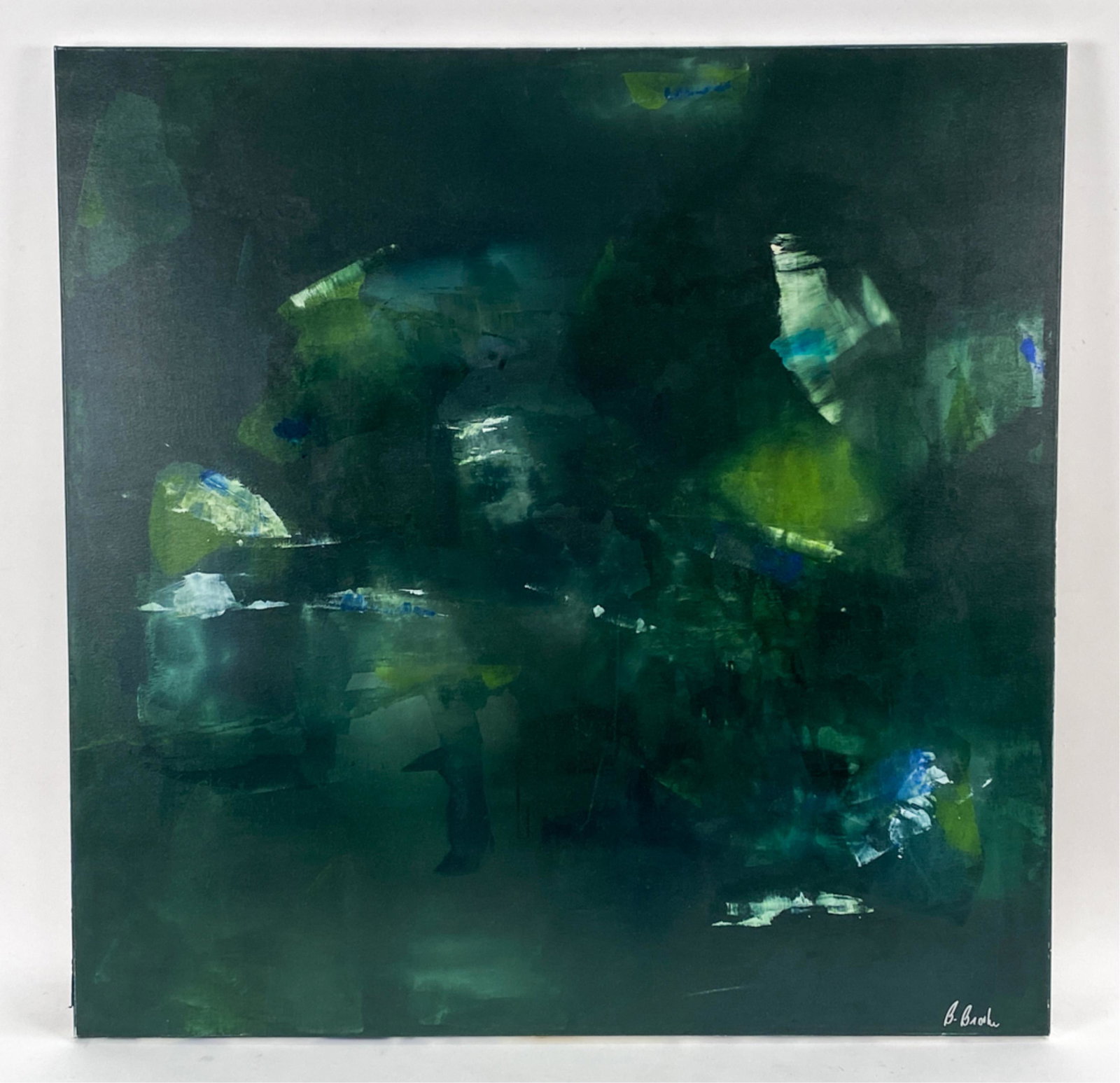 BETHANY BROOKE, CT (21ST C.) ABSTRACT O/C: Bethany Brooke (CT artist). Signed lower right. Dimensions: (Canvas) H 40" x W 40" Condition: A few stray surface marks.