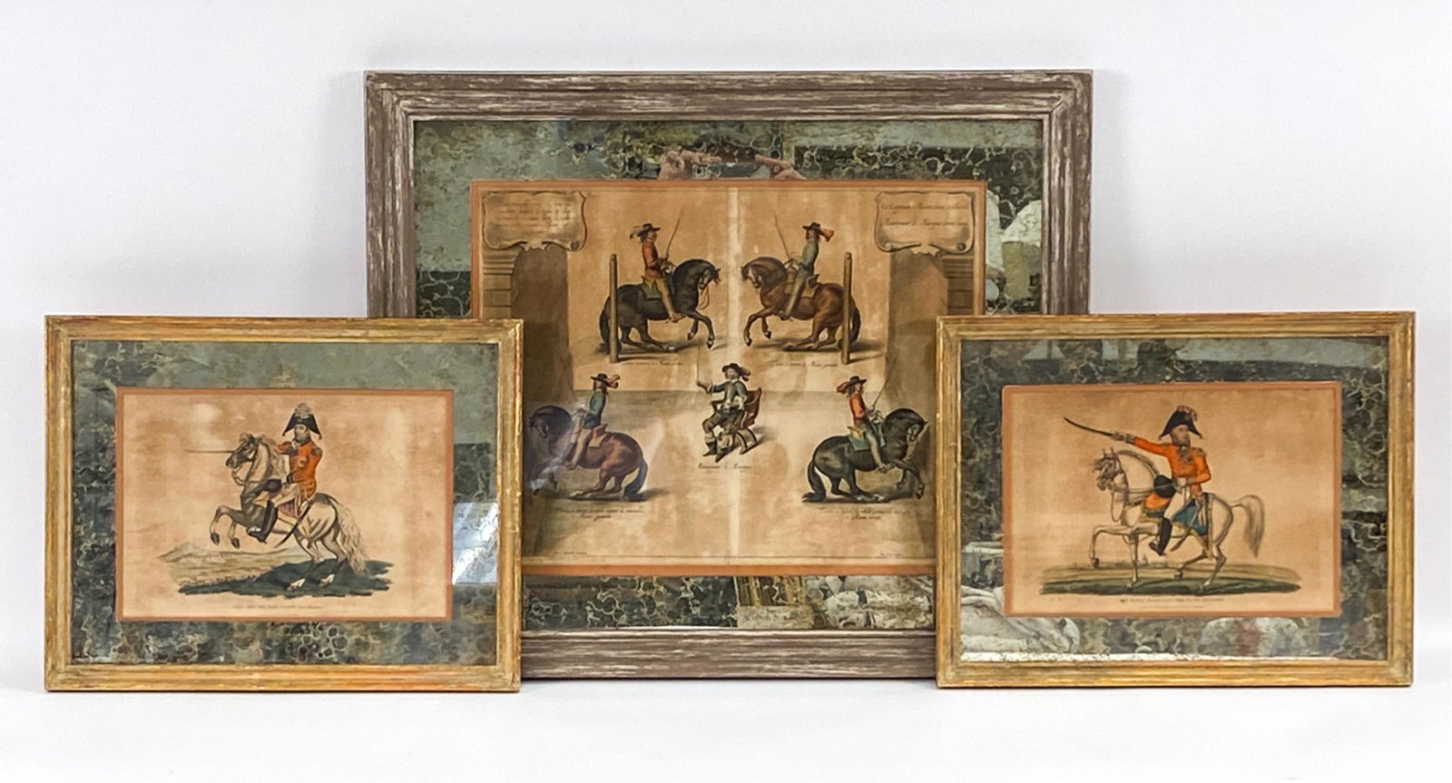 (3) ANTIQUE ENGRAVINGS W/ EGLOMISE FRAMING (1 of 19)