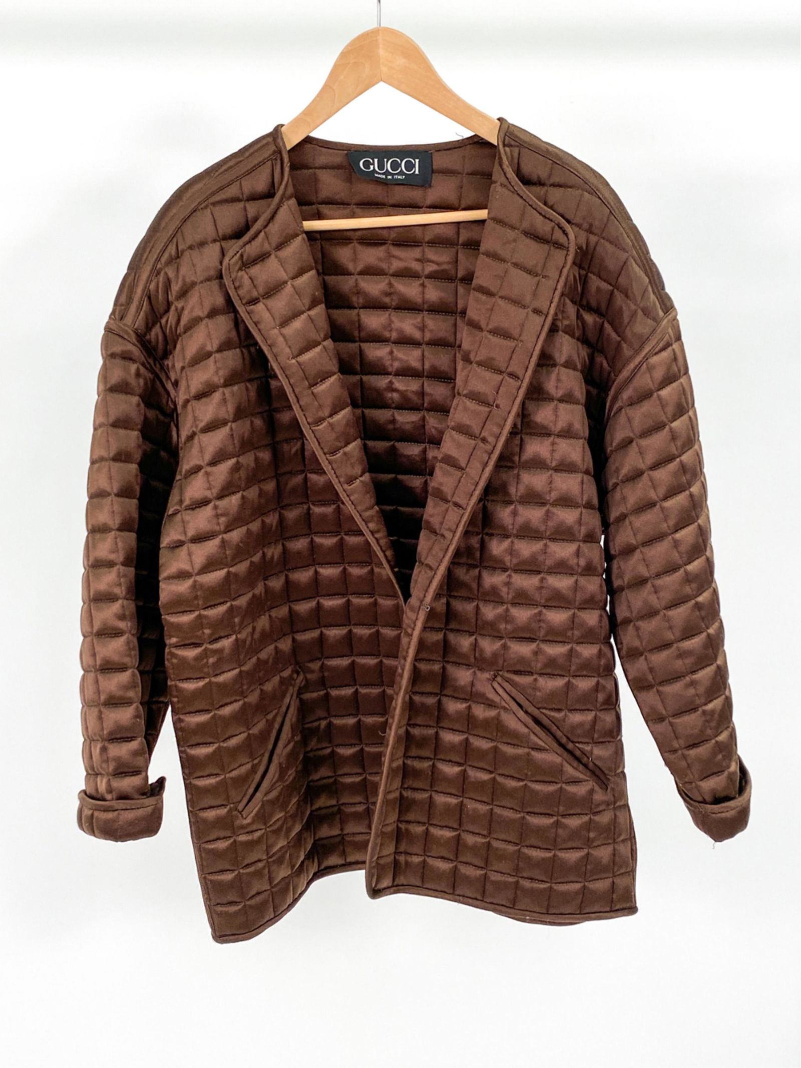 1990'S GUCCI QUILTED SATIN JACKET (1 of 6)