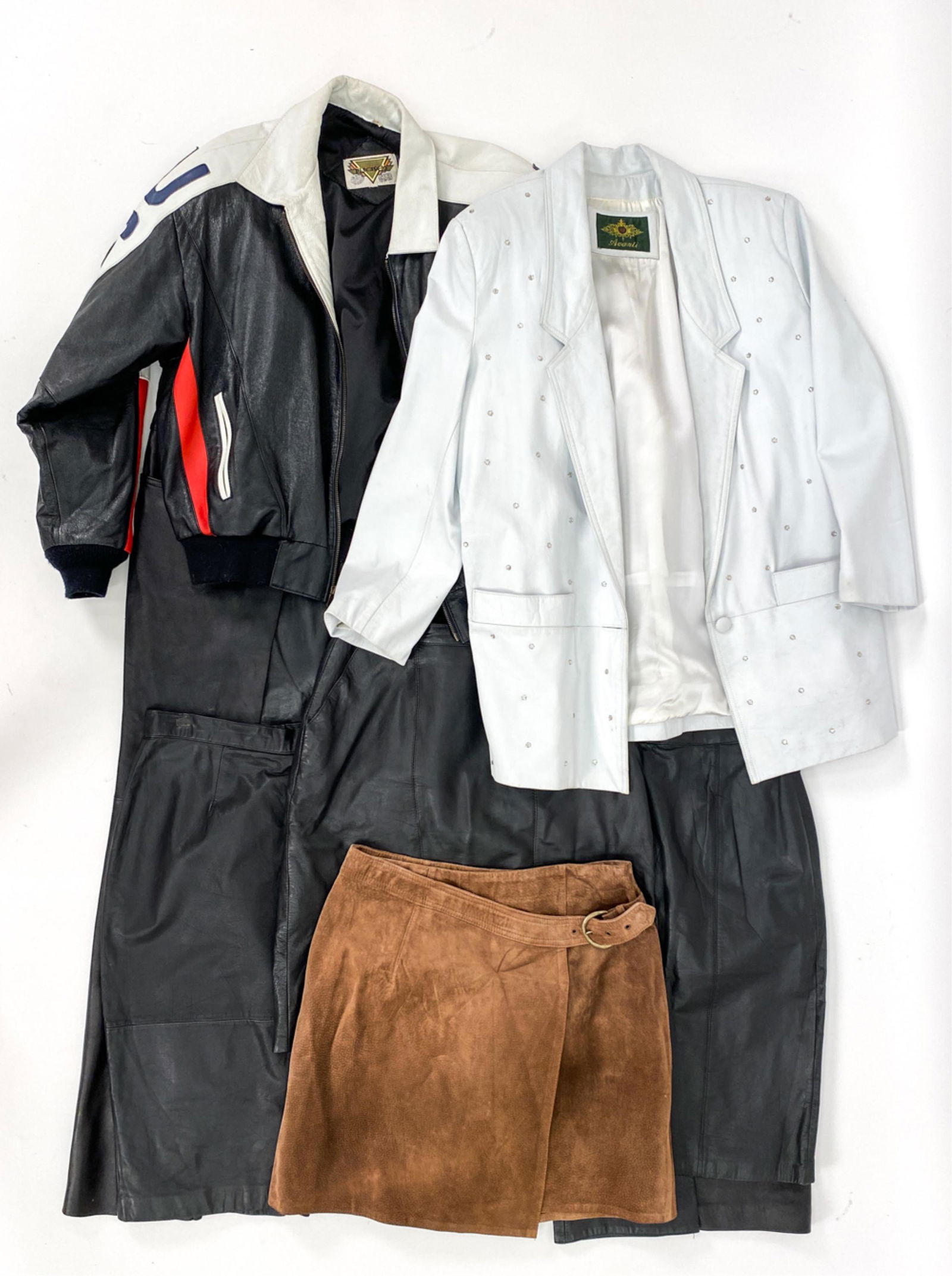 GROUPING OF VINTAGE LEATHER CLOTHING, M/L (1 of 18)