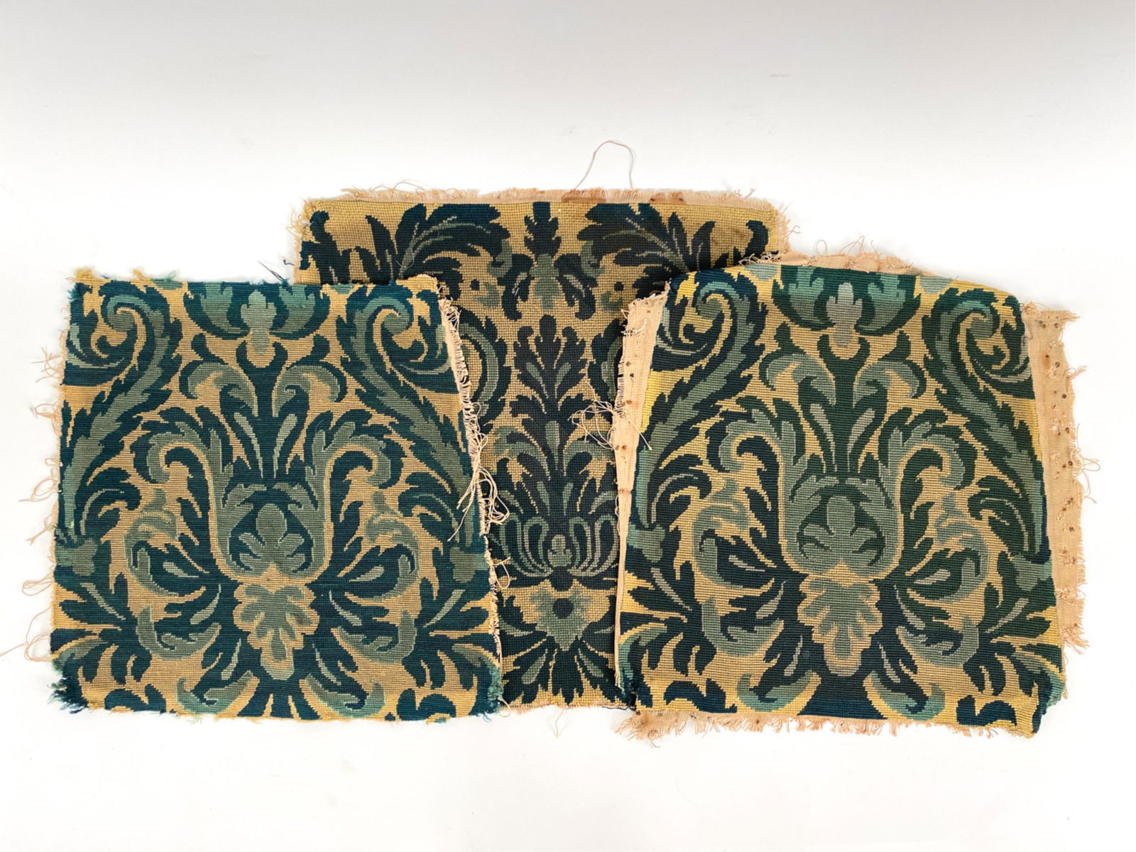 (3) ANTIQUE NEEDLEPOINT TAPESTRY SEATS, SIGNED (1 of 17)