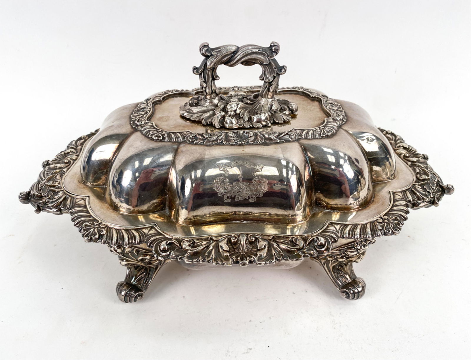 1830'S SHEFFIELD SILVERPLATE COVERED WARMING DISH (1 of 16)