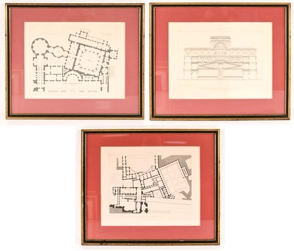 (3) 19TH C. ARCHITECTURAL ENGRAVINGS (1 of 20)
