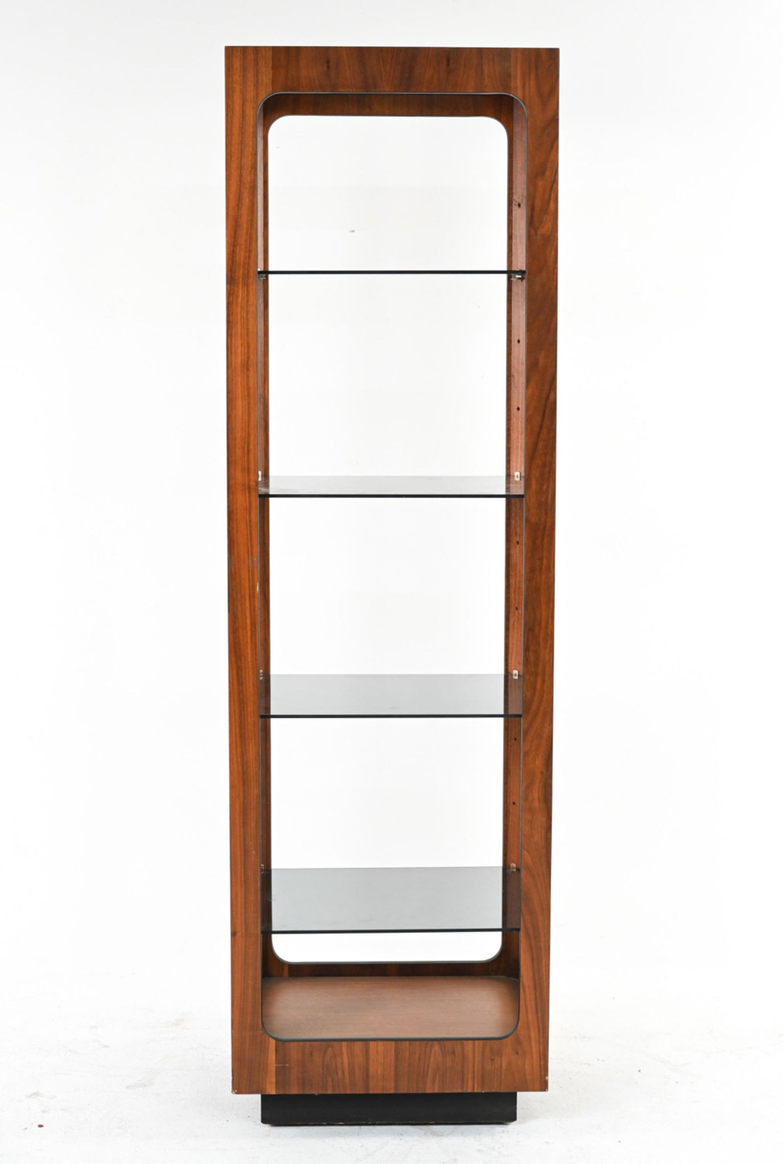 MID-CENTURY LANE WALNUT & SMOKED GLASS ETAGERE (1 of 14)