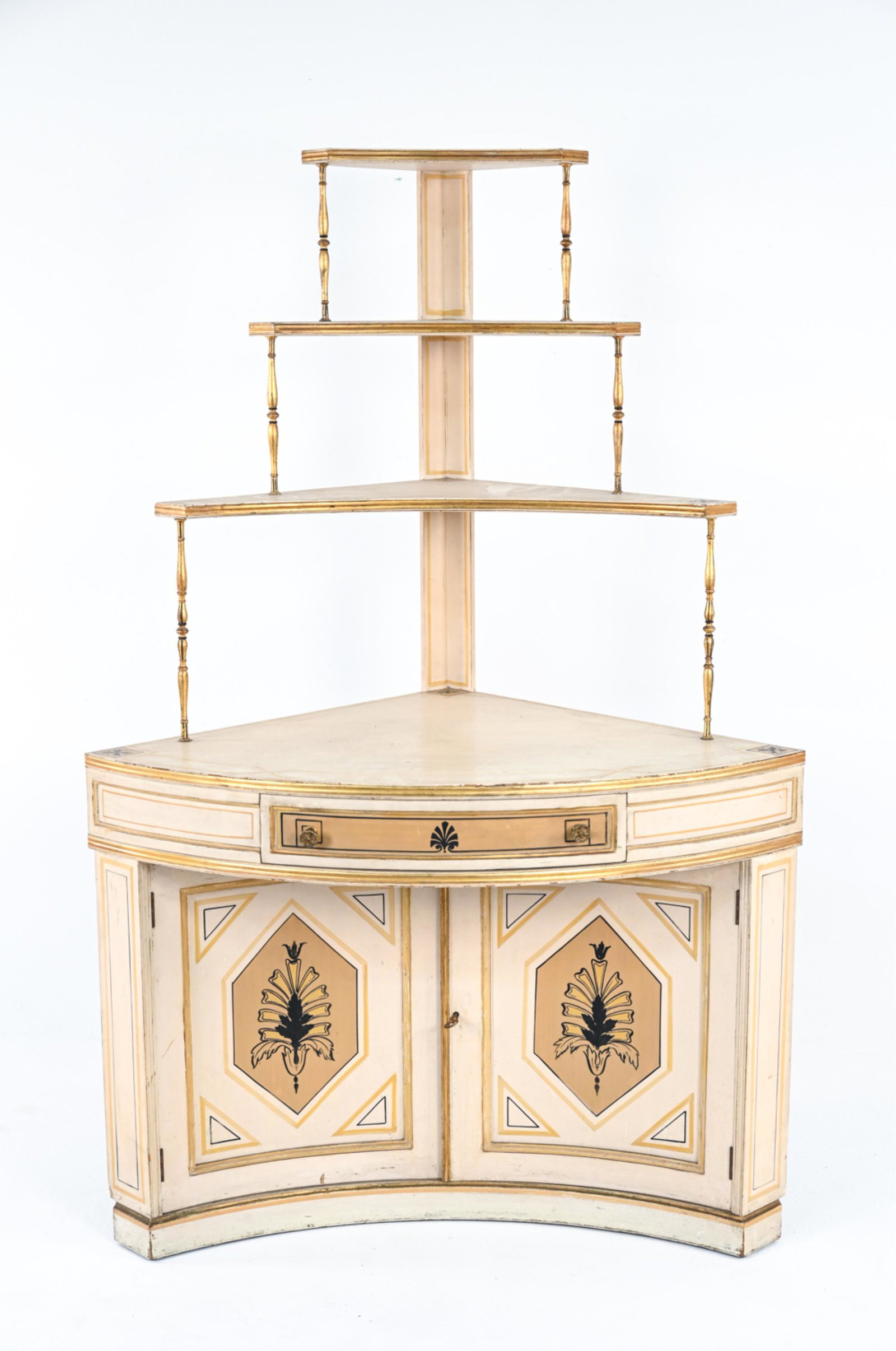 ADAM-STYLE CORNER CABINET ETAGERE (1 of 11)
