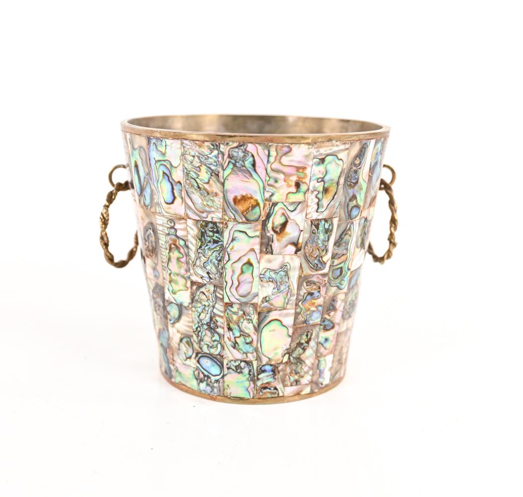 MID-CENTURY MEXICAN TESSELLATED ABALONE ICE BUCKET (1 of 12)