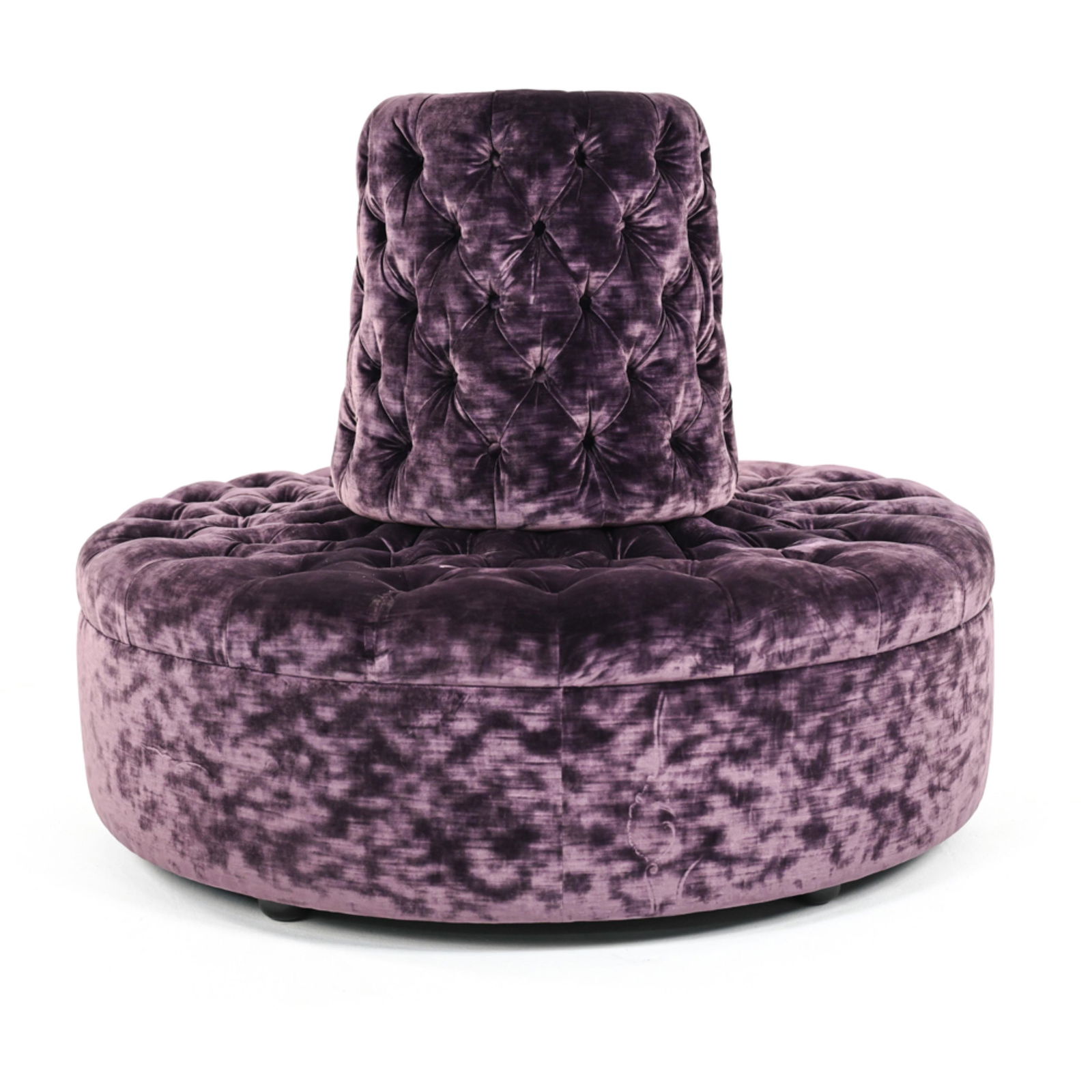 CONTEMPORARY CRUSHED VELVET ROUND BANQUETTE (1 of 6)