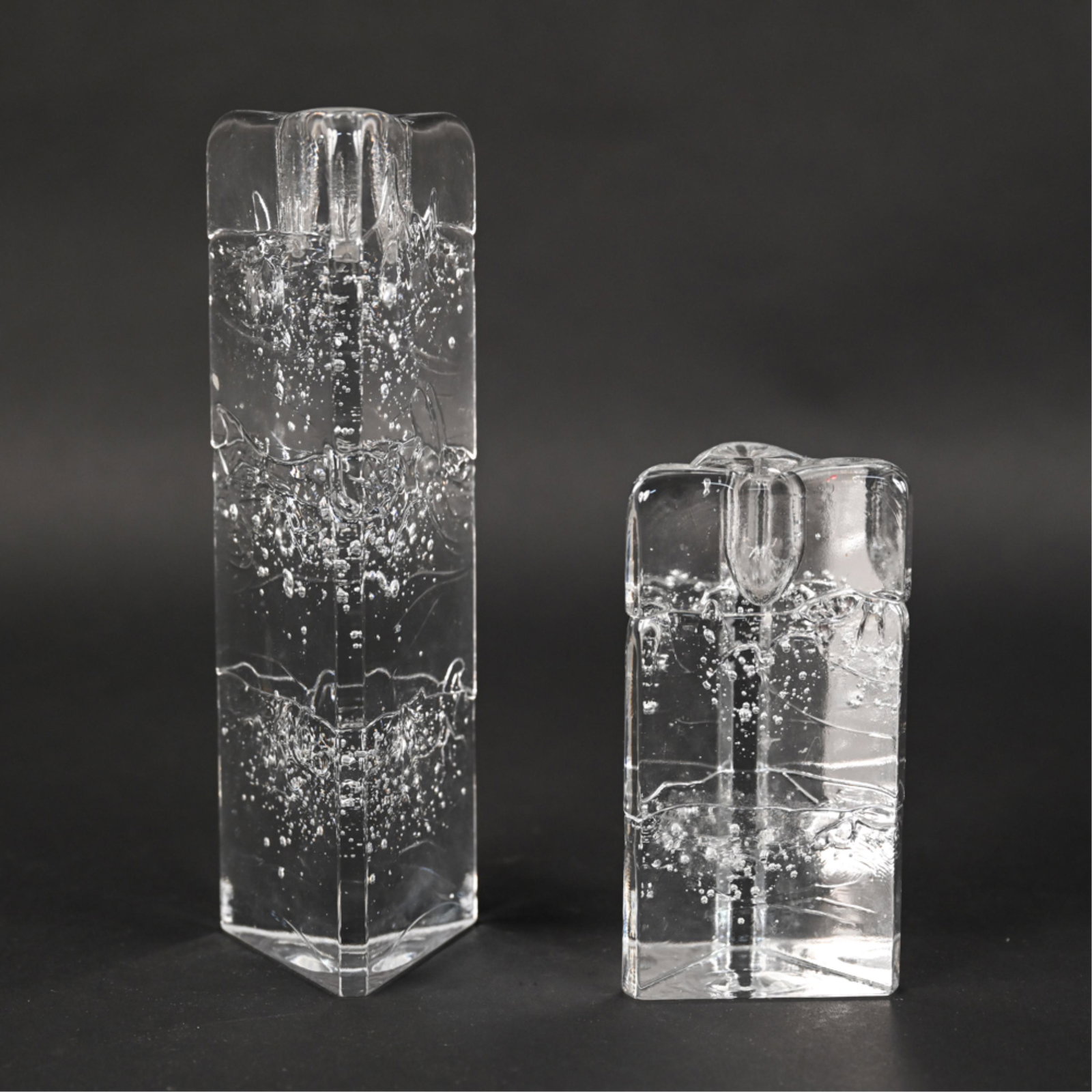 (2) SCANDINAVIAN GLASS CANDLESTICKS (1 of 17)