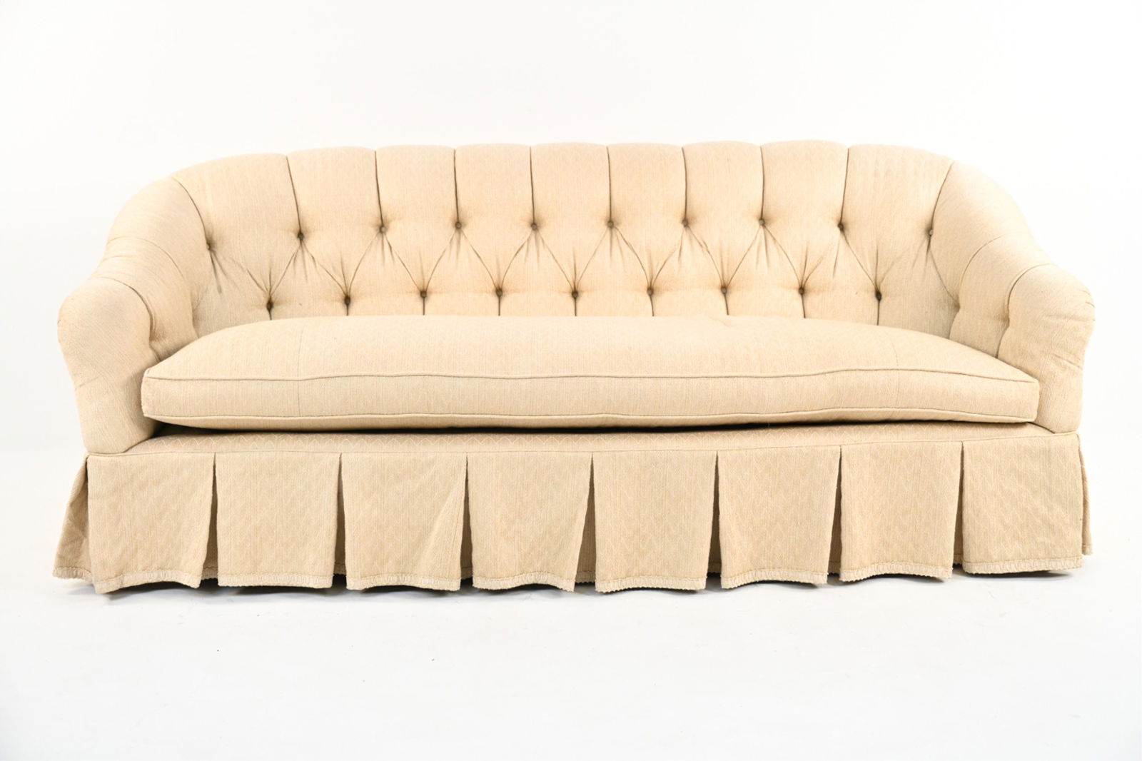 CUSTOM TUFTED SADDLE-ARM SOFA (1 of 14)