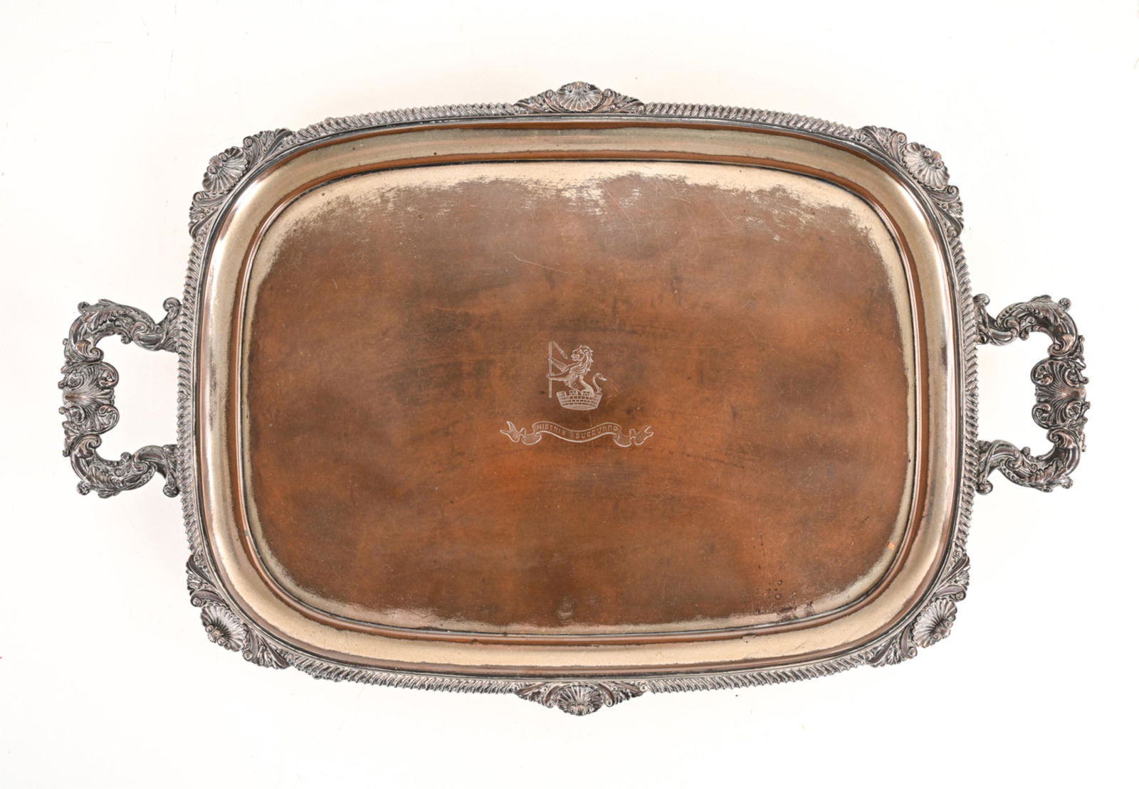 ANTIQUE SHEFFIELD SILVERPLATE TRAY (1 of 14)