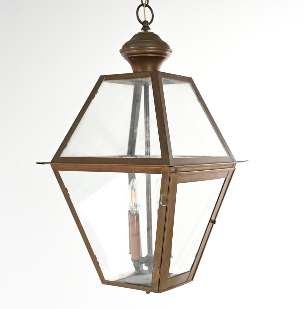 LARGE BRASS INDOOR-OUTDOOR LANTERN PENDANT (1 of 9)