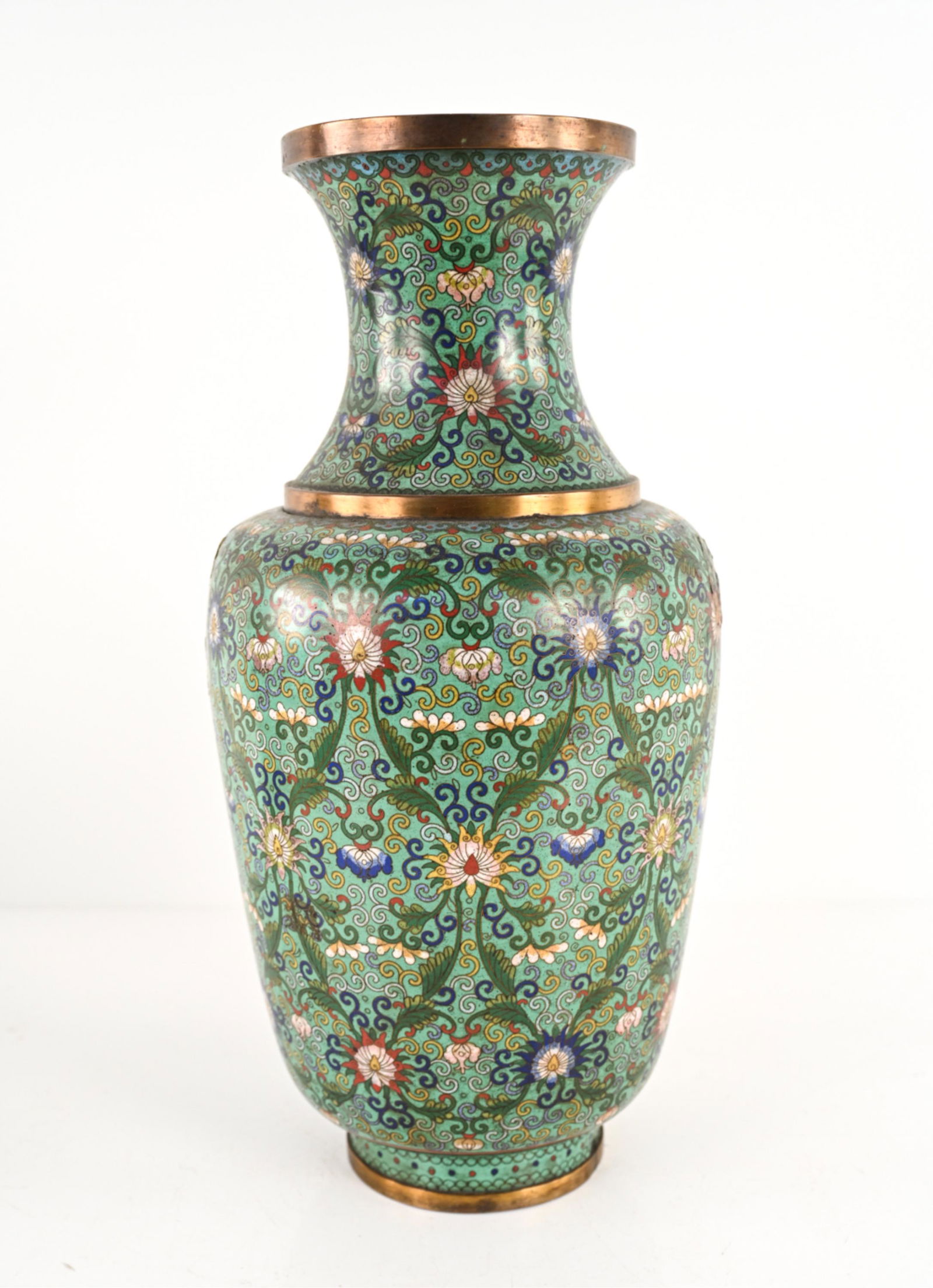 CHINESE CLOISONNE ENAMEL LARGE VASE (1 of 15)