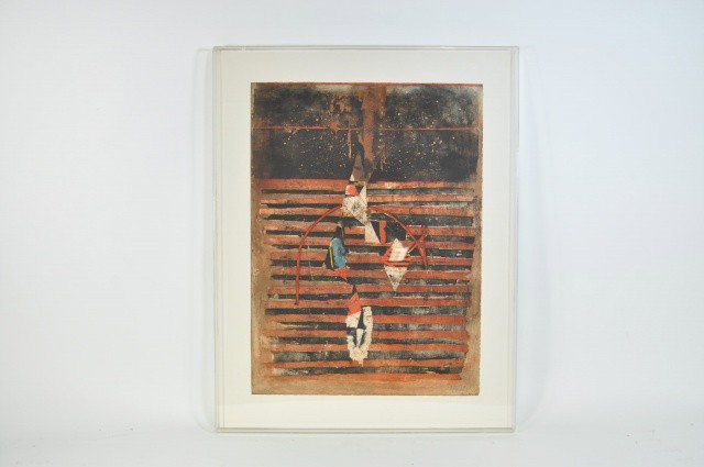 JOHNNY GOTTHARD FRIEDLAENDER (1912-1992): Untitled, Color Etching Edition 4/95 Measures: 30" x 22"