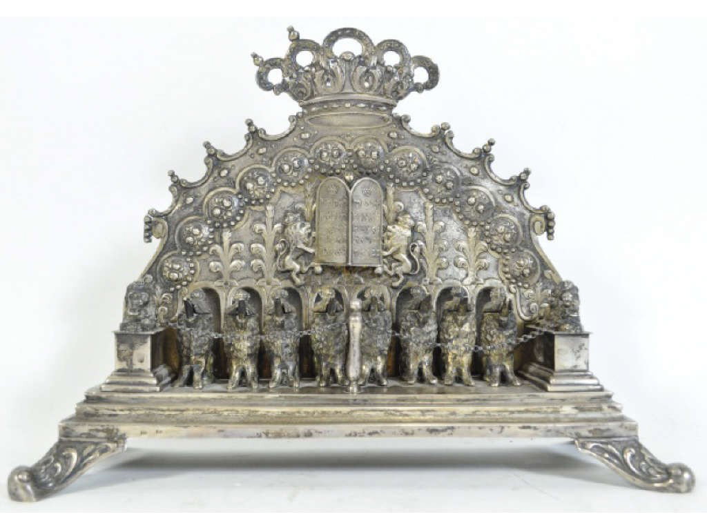 C. 1880 .800 SILVER GERMAN CHANUKAH LAMP