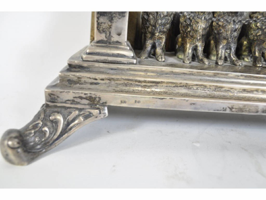 C. 1880 .800 SILVER GERMAN CHANUKAH LAMP - 3