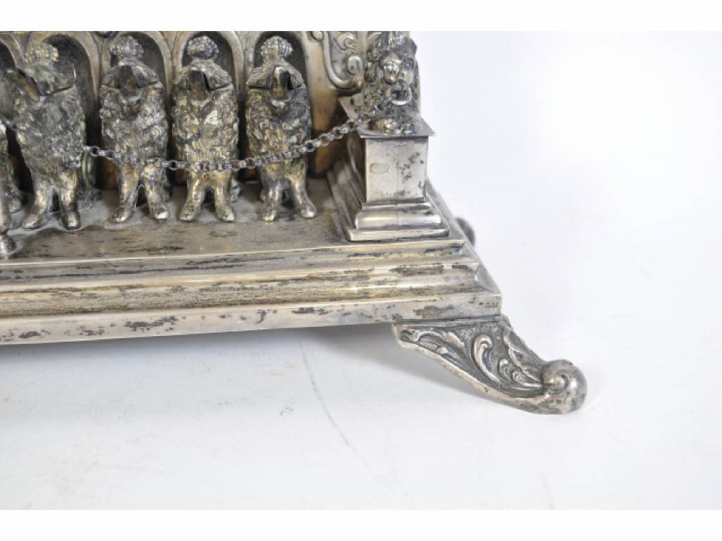 C. 1880 .800 SILVER GERMAN CHANUKAH LAMP - 4