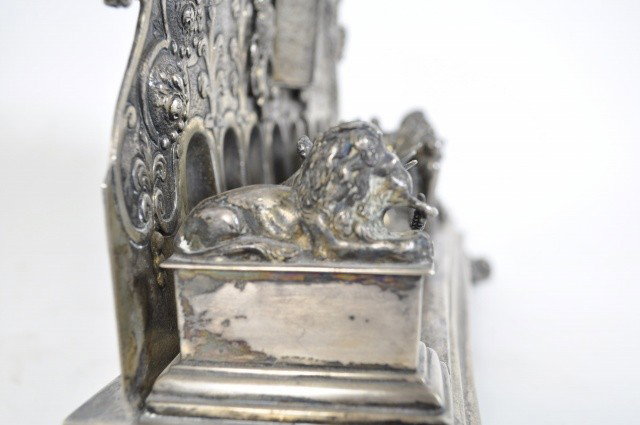 C. 1880 .800 SILVER GERMAN CHANUKAH LAMP - 6