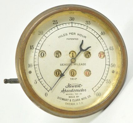 FORD MODEL T STEWERT SPEEDOMETER: 5163 Miles. Measures: 3.5" diameter