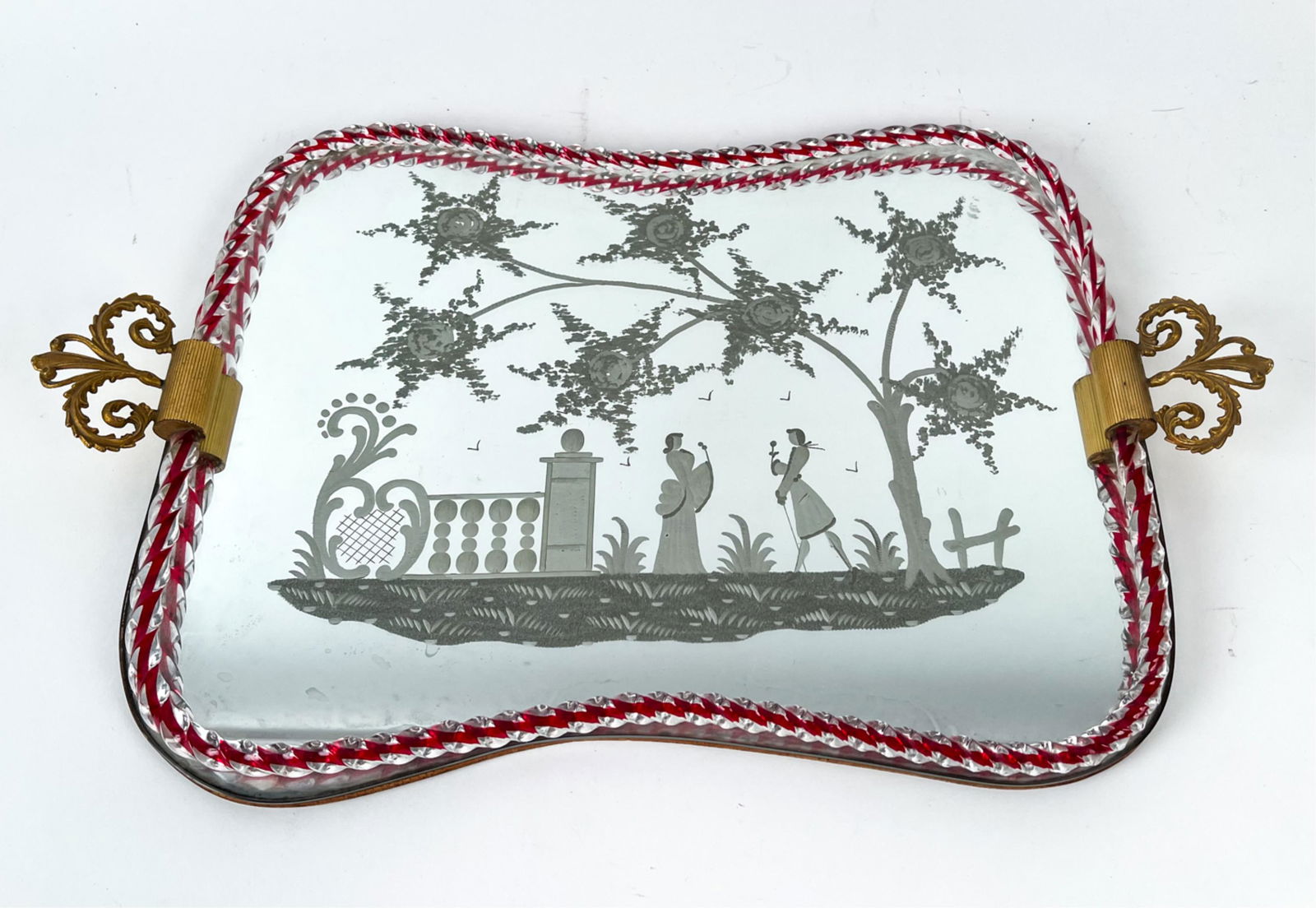 VENITIAN GLASS MIRRORED TRAY (1 of 10)