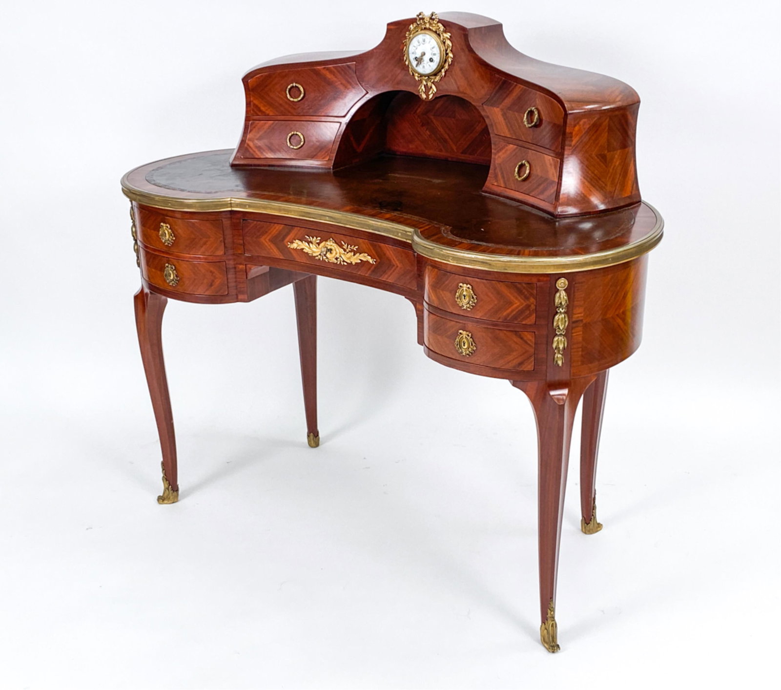 FRENCH EMPIRE-STYLE ORMOLU MOUNT KIDNEY DESK (1 of 16)