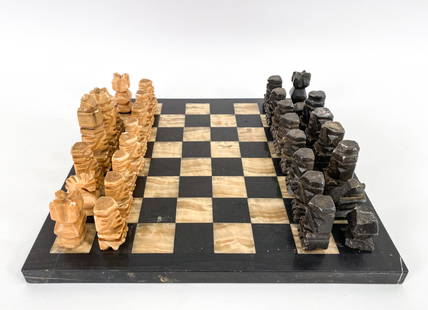 Faux Marble Chess Board 33-piece Set