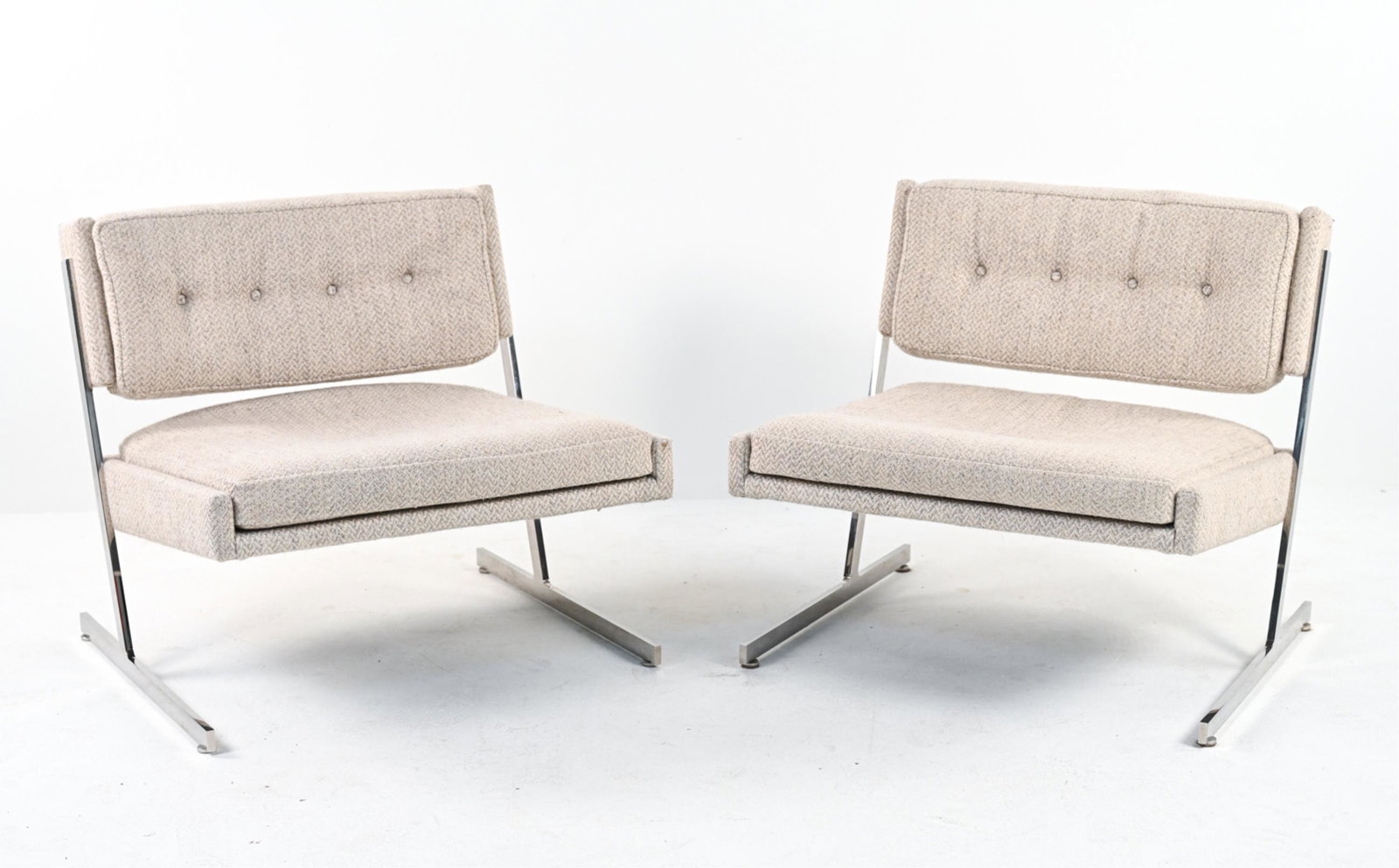 PAIR OF HARVEY PROBBER CHROME LOUNGE CHAIRS (1 of 11)