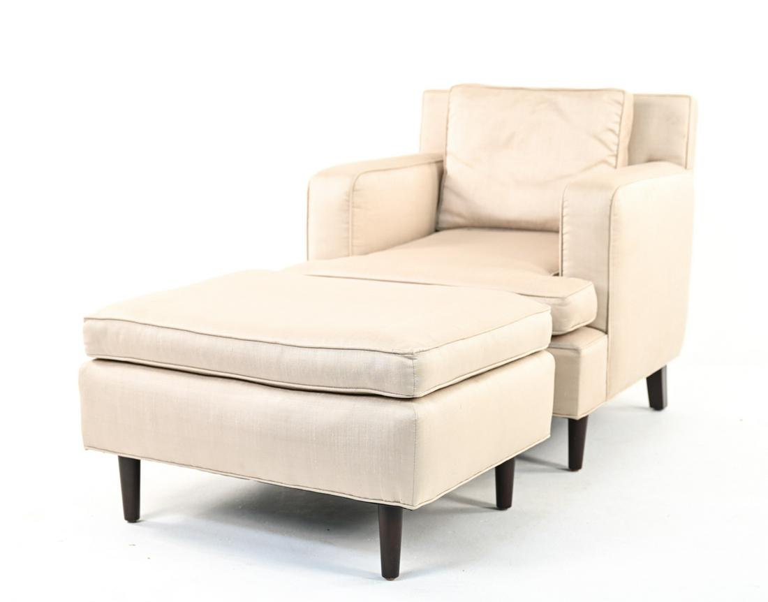 EDWARD WORMLEY STYLE CLUB CHAIR & OTTOMAN (1 of 15)