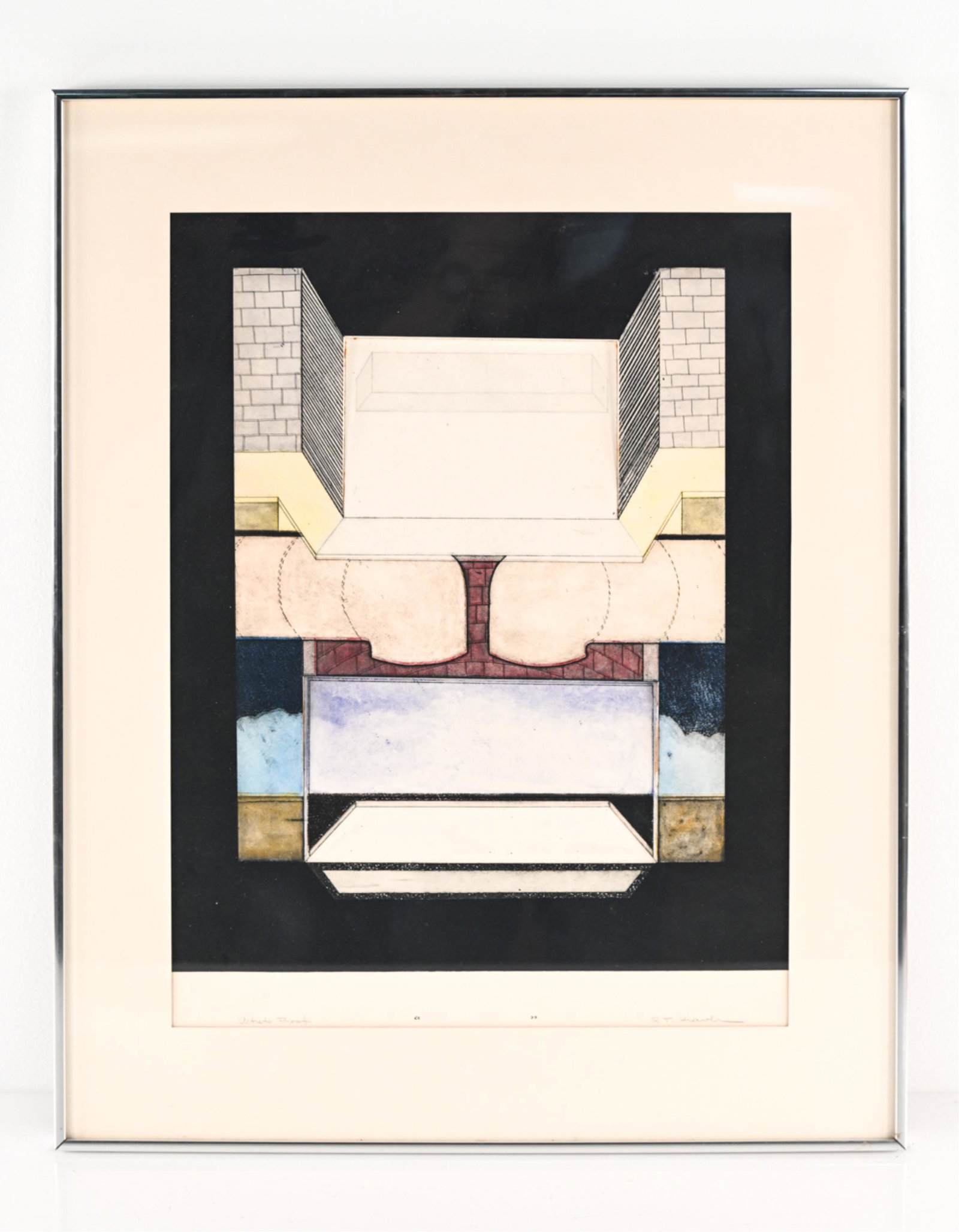 1970'S ARCHITECTURAL OP-ART 3D COMPOSITION PRINT (1 of 12)