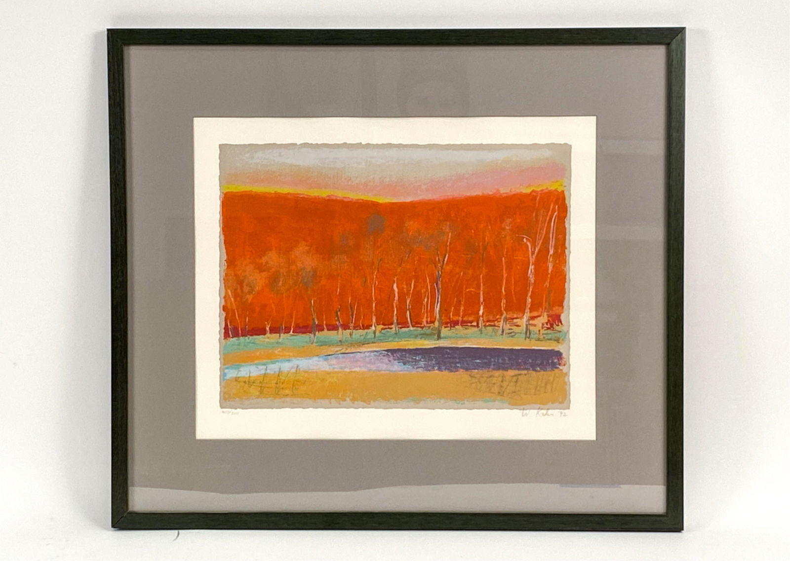 WOLF KAHN (1922-2020) LITHOGRAPH: Pencil signed. Numbered 307/500. Dimensions: (Frame) H 23" x W 25.5", (Sight) H 15" x W 17.5" Condition: Clean paper, bright colors.