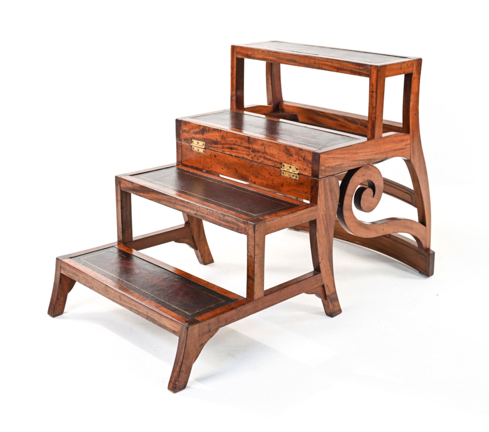 20TH C. MAHOGANY LIBRARY CHAIR / STEPS (1 of 17)