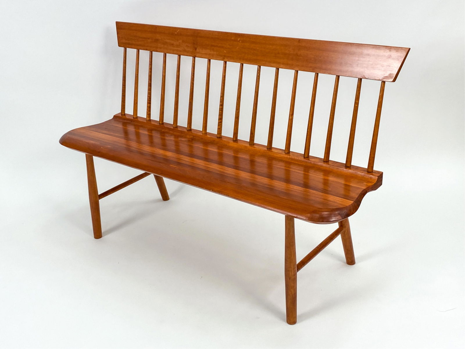 SHAKER WORKSHOPS SPINDLE BACK HALL BENCH (1 of 13)