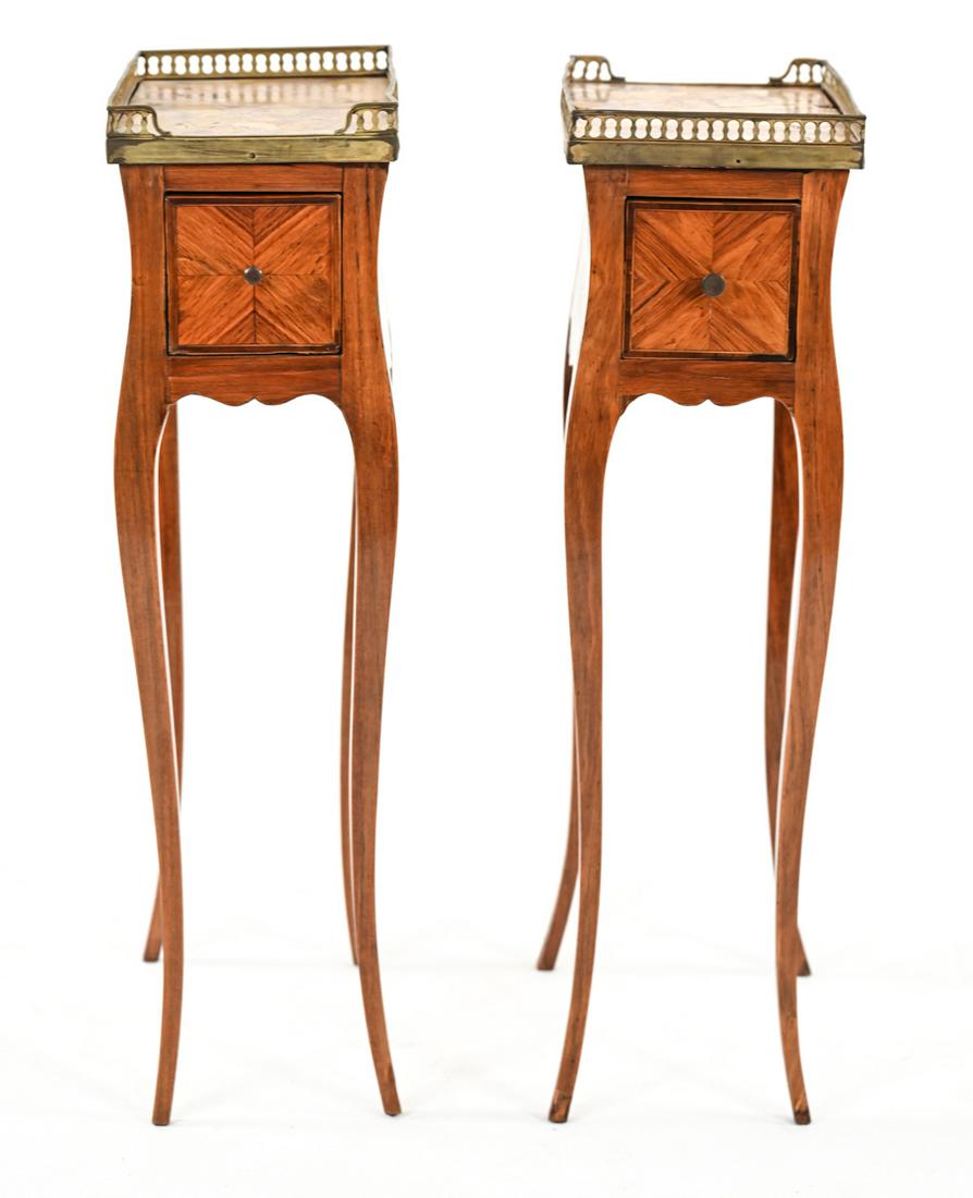PAIR OF LOUIS XVI PERIOD PETITE END TABLES/STANDS (1 of 11)