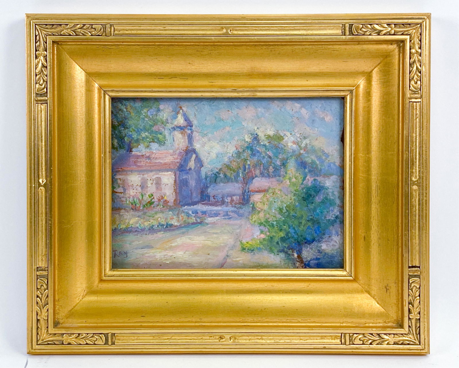 IMPRESSIONIST LANDSCAPE W/ CHURCH O/B (1 of 9)