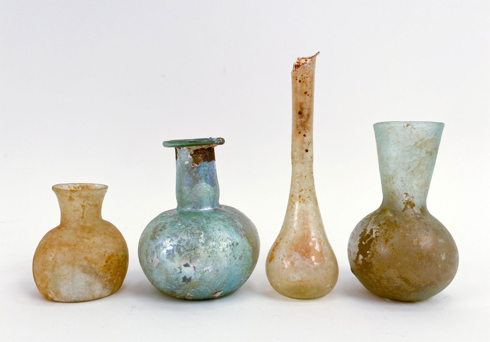 (4) ANCIENT BLOWN GLASS VESSELS (1 of 9)