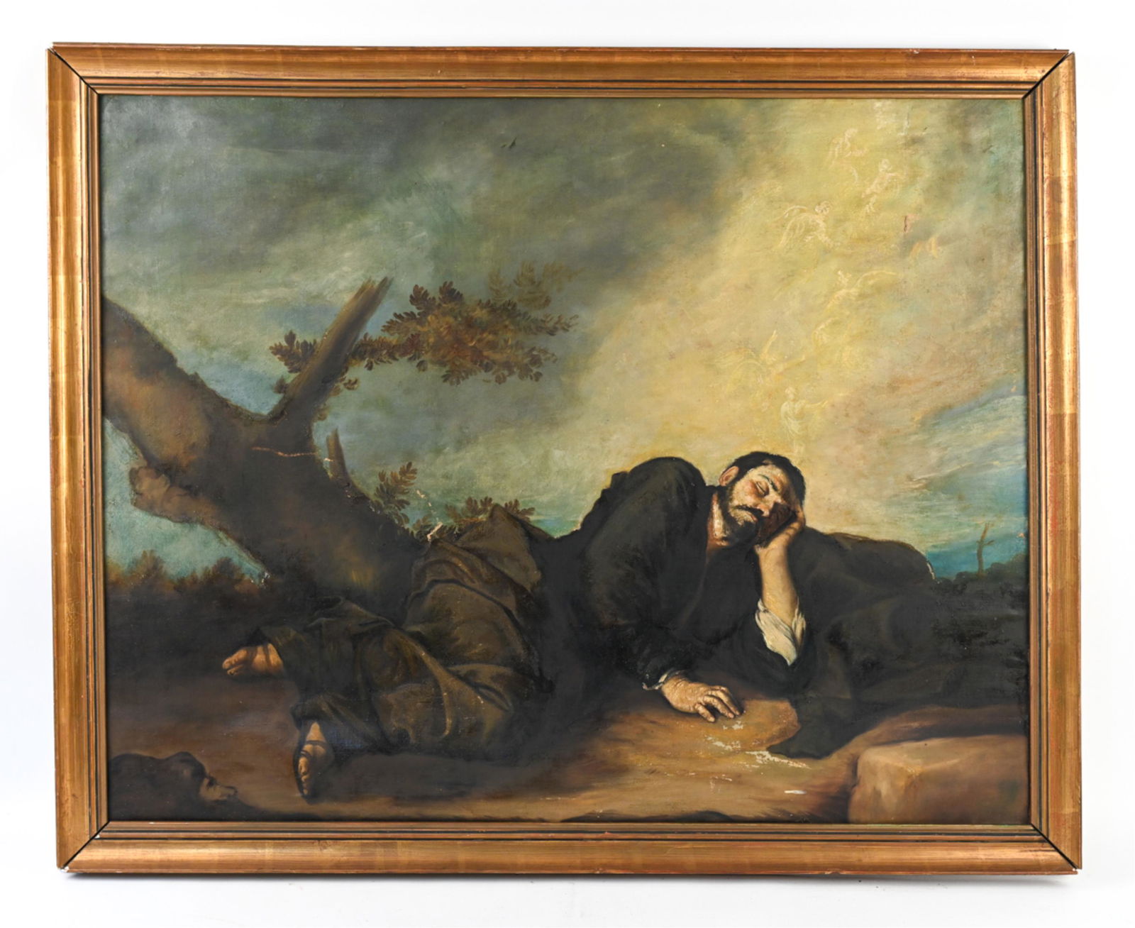 EARLY 20TH C. O/C SLEEPING MAN, AS-IS (1 of 13)
