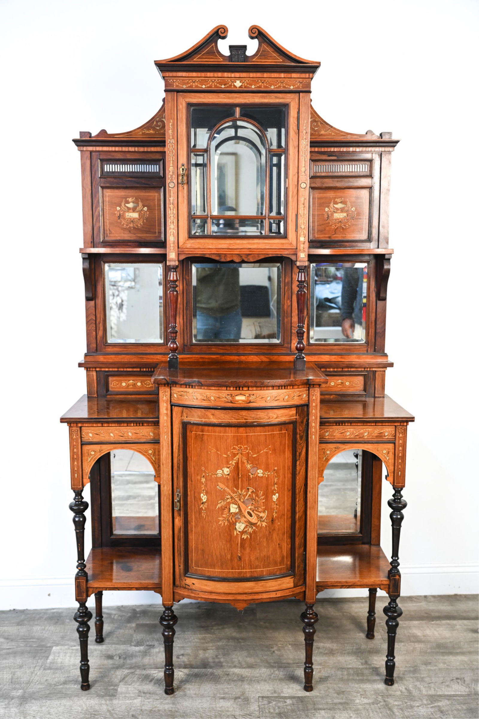 MAPLE & CO. EDWARDIAN ROSEWOOD MARQUETRY SIDEBOARD (1 of 15)