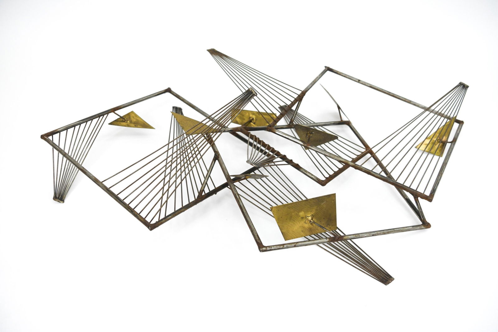 ABSTRACT WELDED IRON & BRASS WALL SCULPTURE (1 of 10)